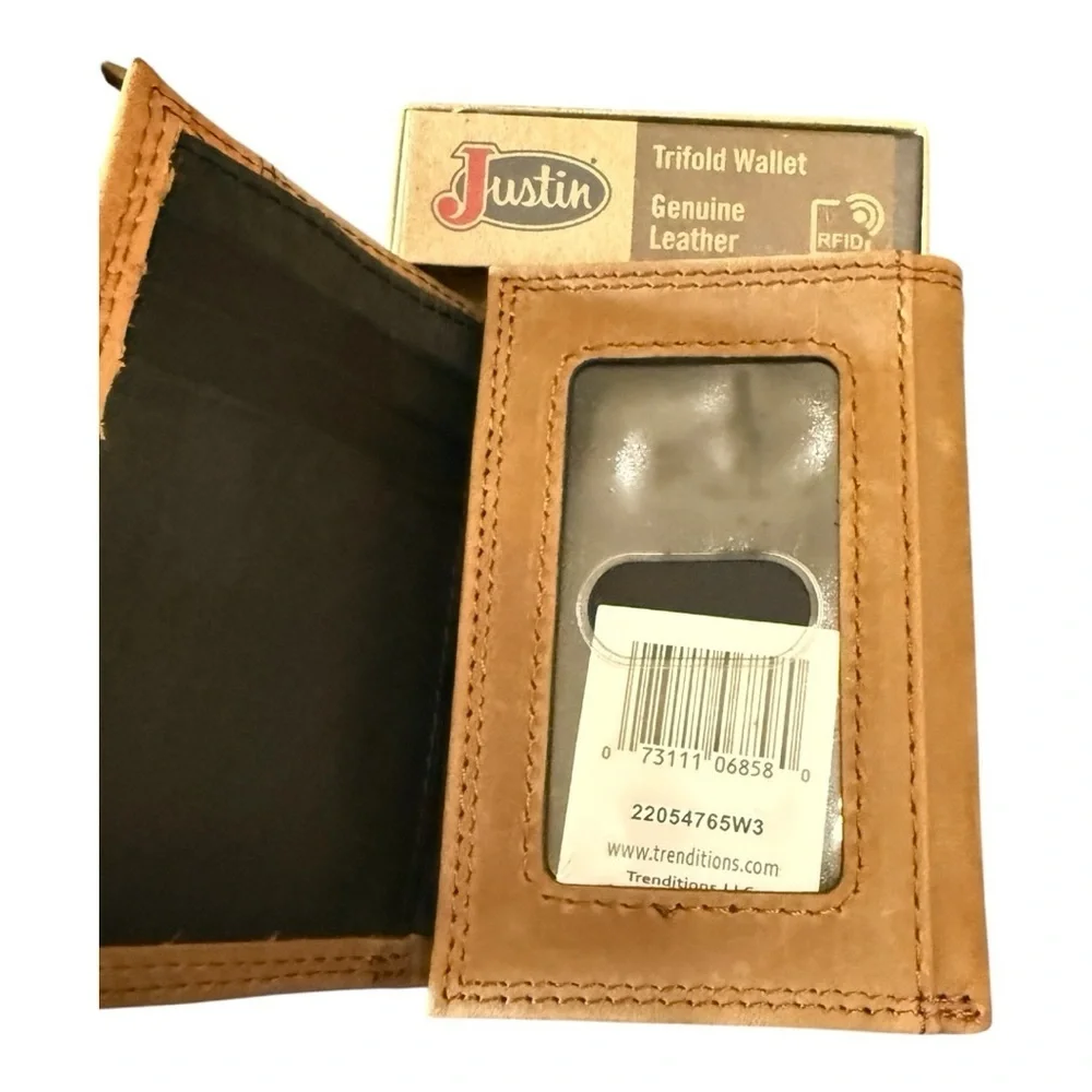 Justin Trifold Wallet | Genuine Leather | RFID Blocking